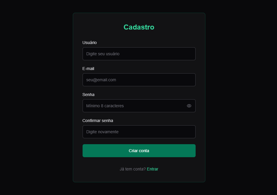 Cadastro de usuário